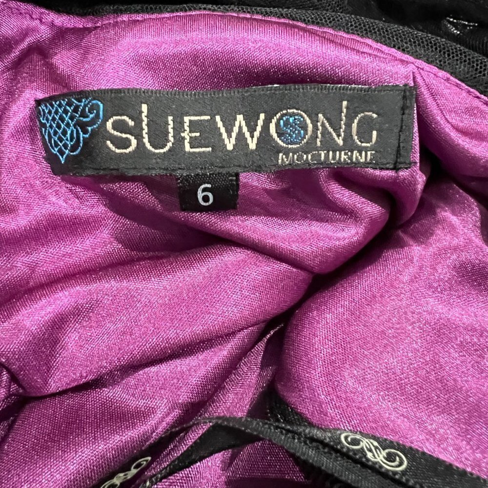 Rare NWT Sue Wong Purple Black Lace Formal Gown $495 - Picture 12 of 15